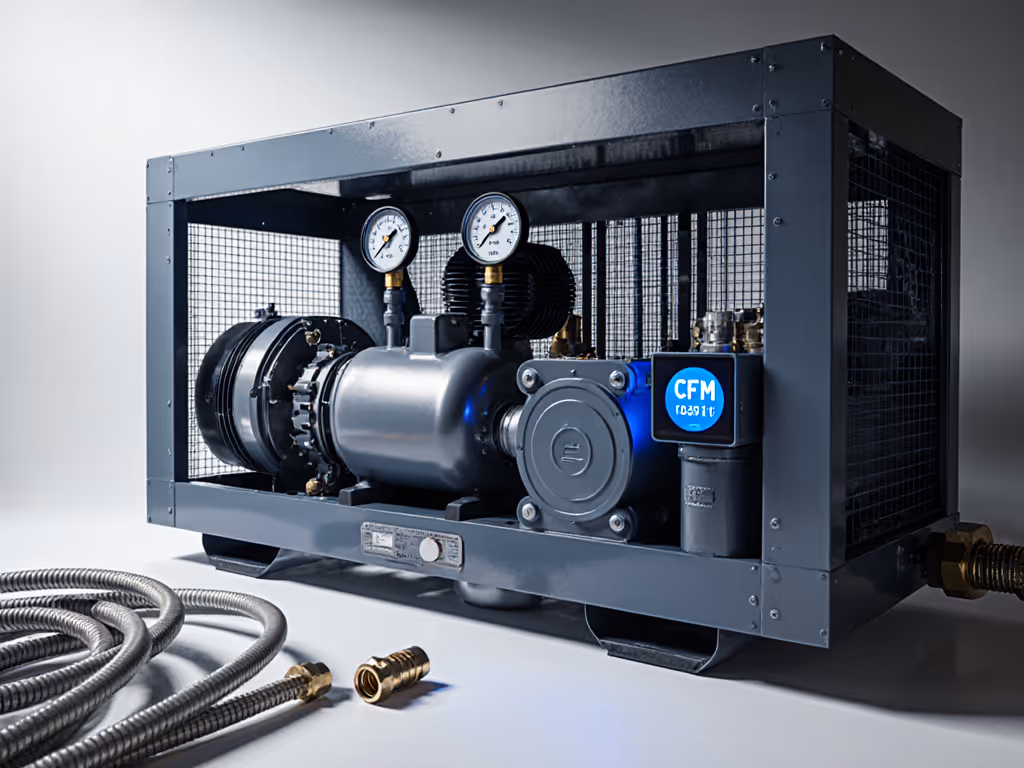 air_compressor_system_with_pressure_gauge_and_cfm_meter