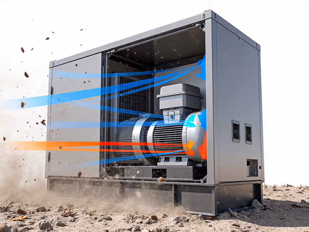 ventilated_compressor_enclosure_with_airflow_arrows_showing_intakeexhaust_paths
