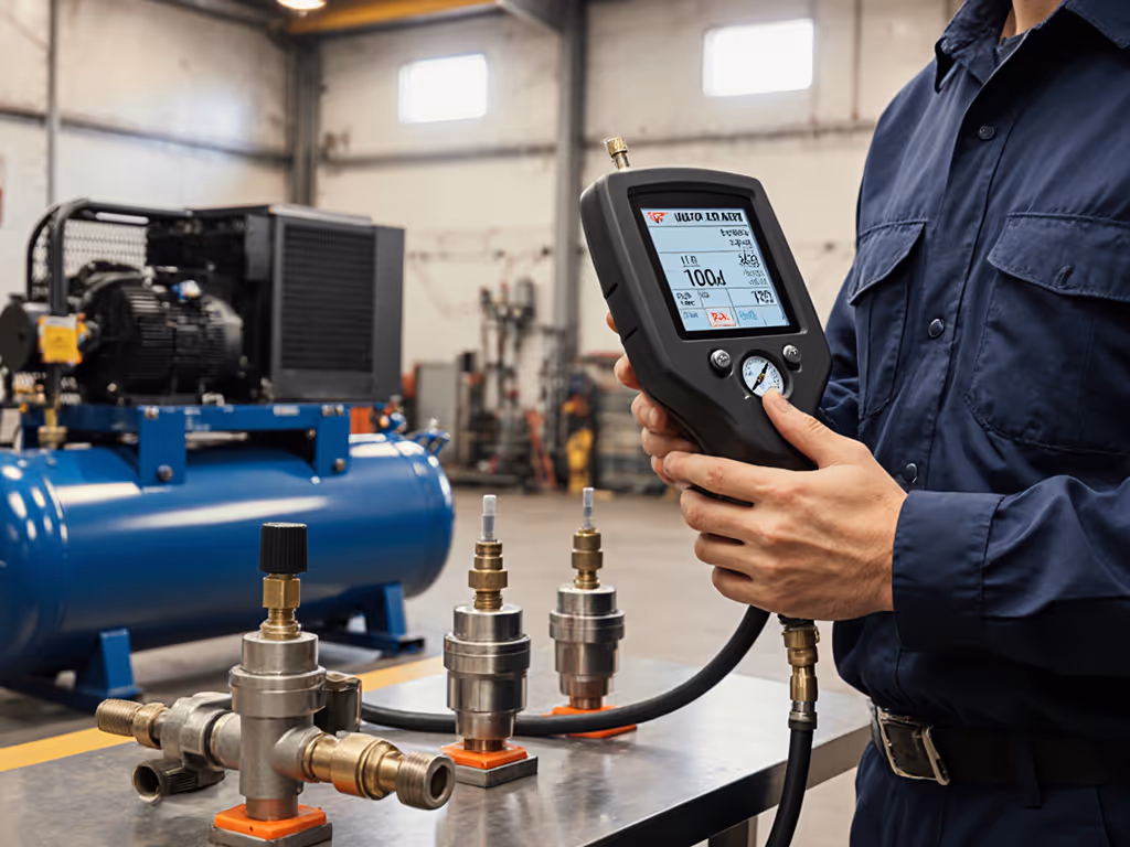 compressor_technician_using_cfm_meter_on_tool_line